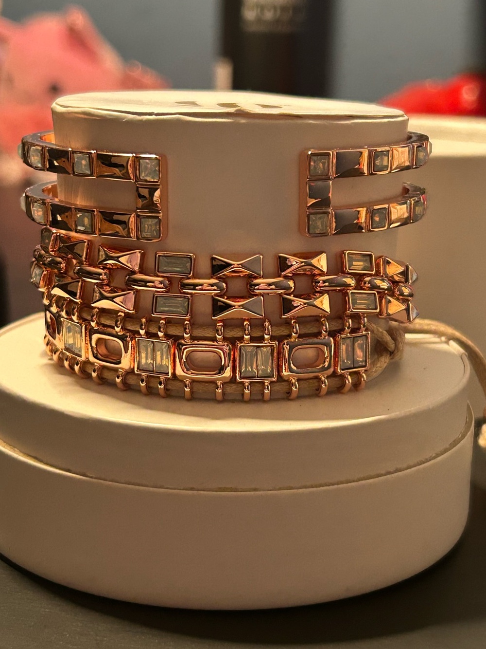 Fizzy And Fabulous Lab Created Stones On Rose Gold - Picture 2 of 4